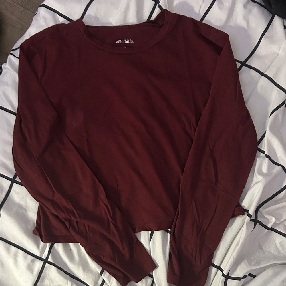 Wild Fable Burgundy Long Sleeve Shirt